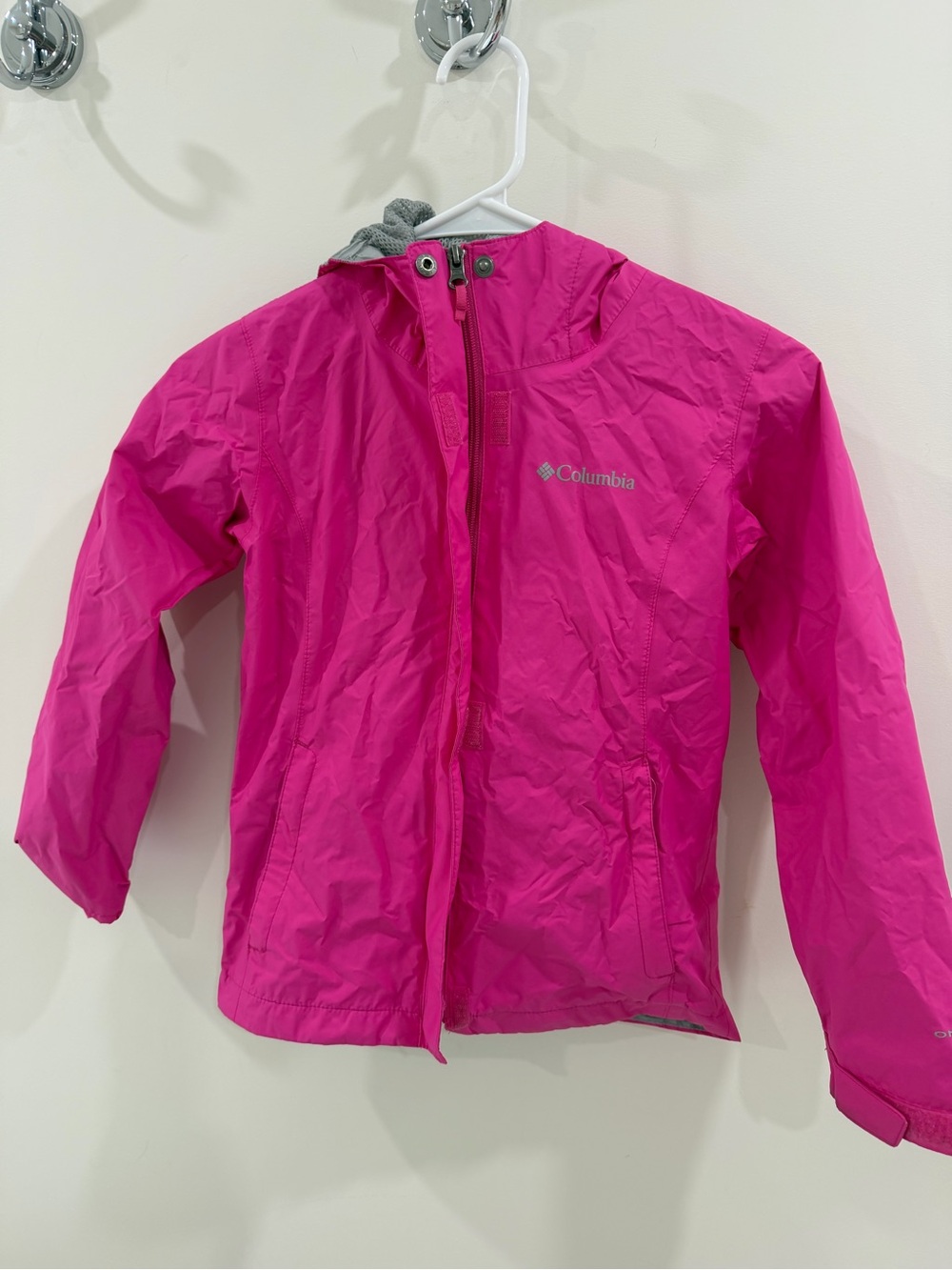 Columbia Bright Pink Kids' Hooded Rain Jacket
